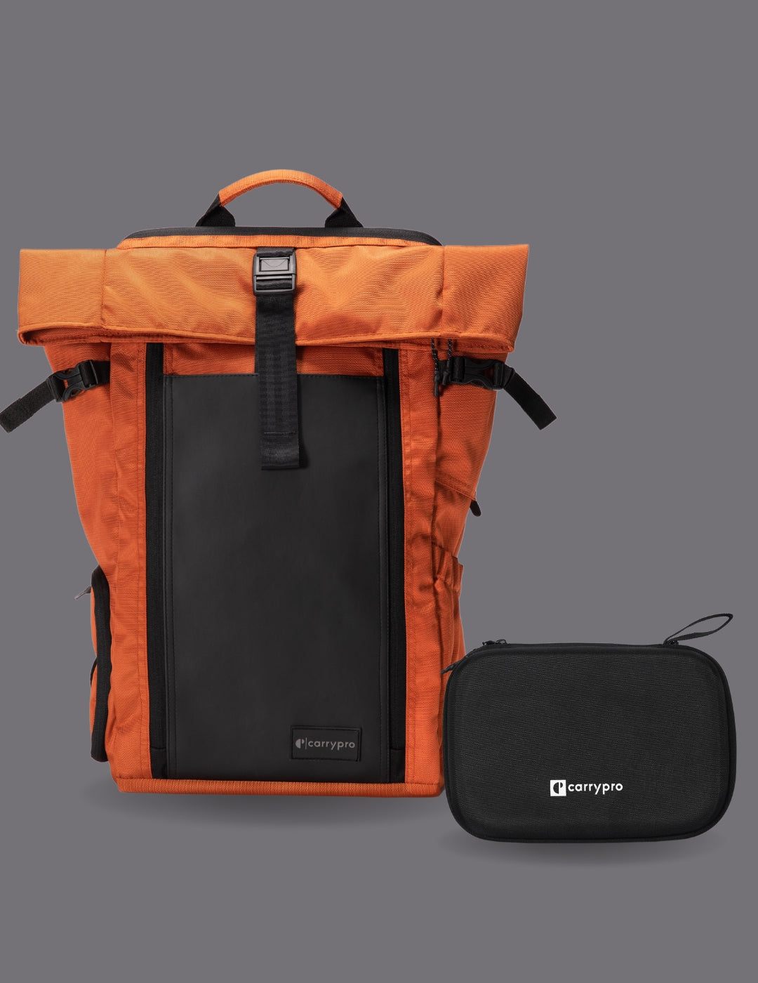 #color_rust orange / black poly