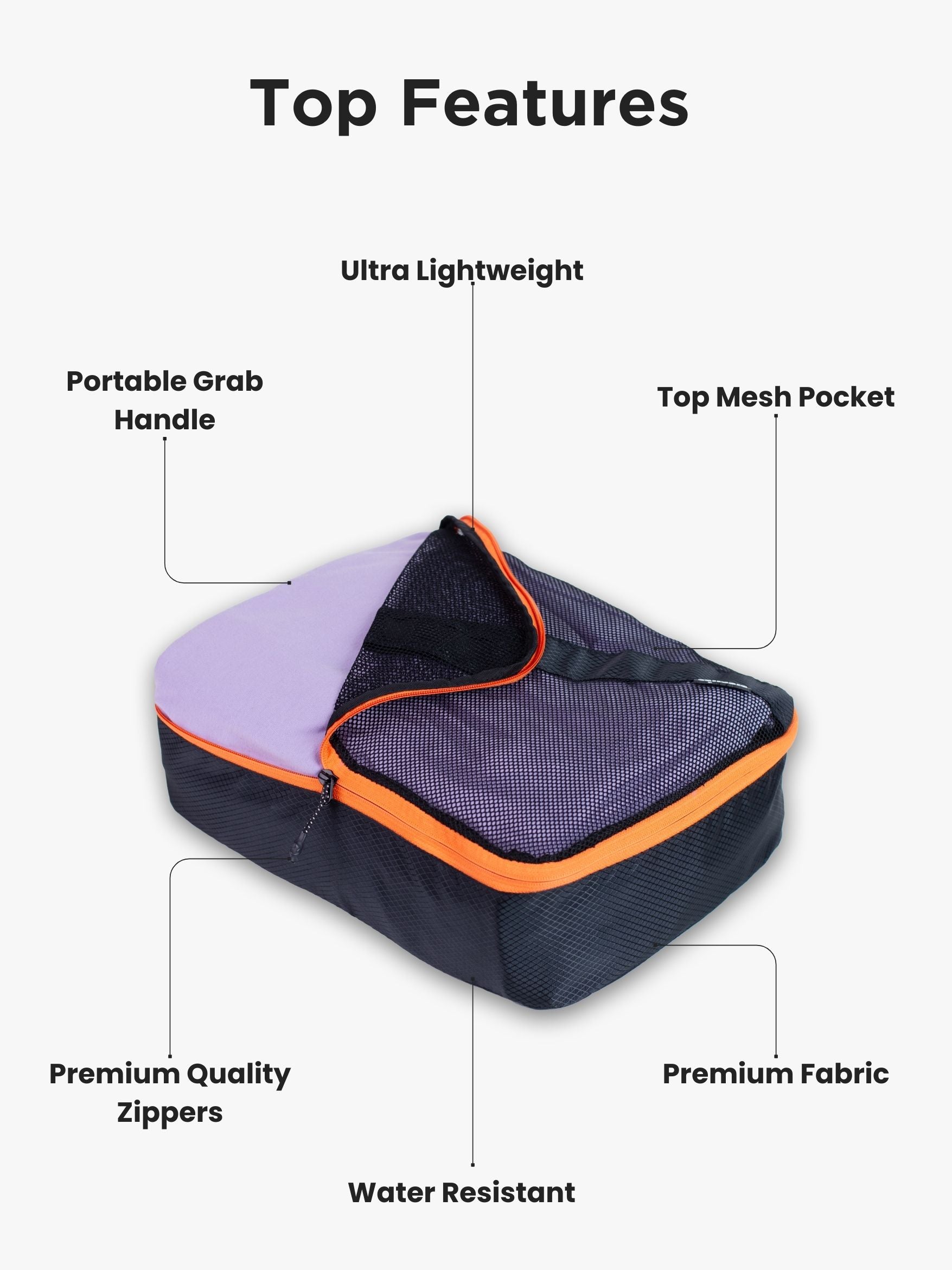 Carrypro Packing cubes interior compartment and features #color_Black