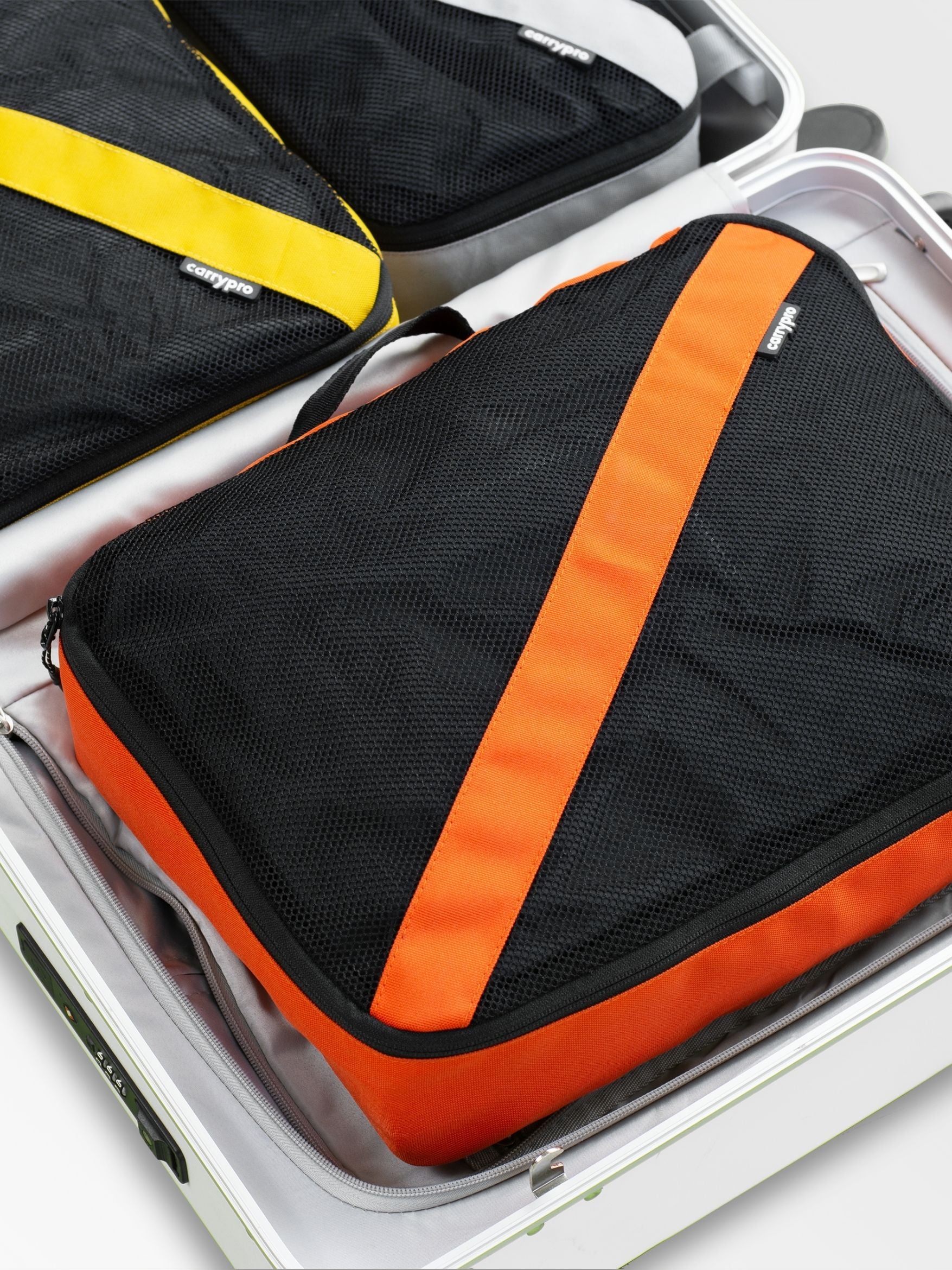 Carrypro closeup look of multicolor packing cube in different sizes #color_Black