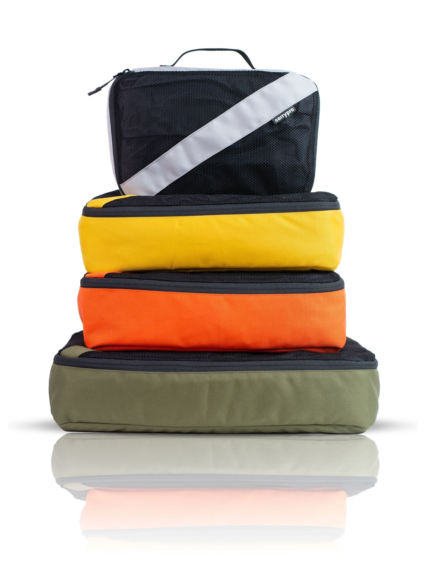 Carrypro closeup look of multicolor packing cube in different sizes and colors #color_Black