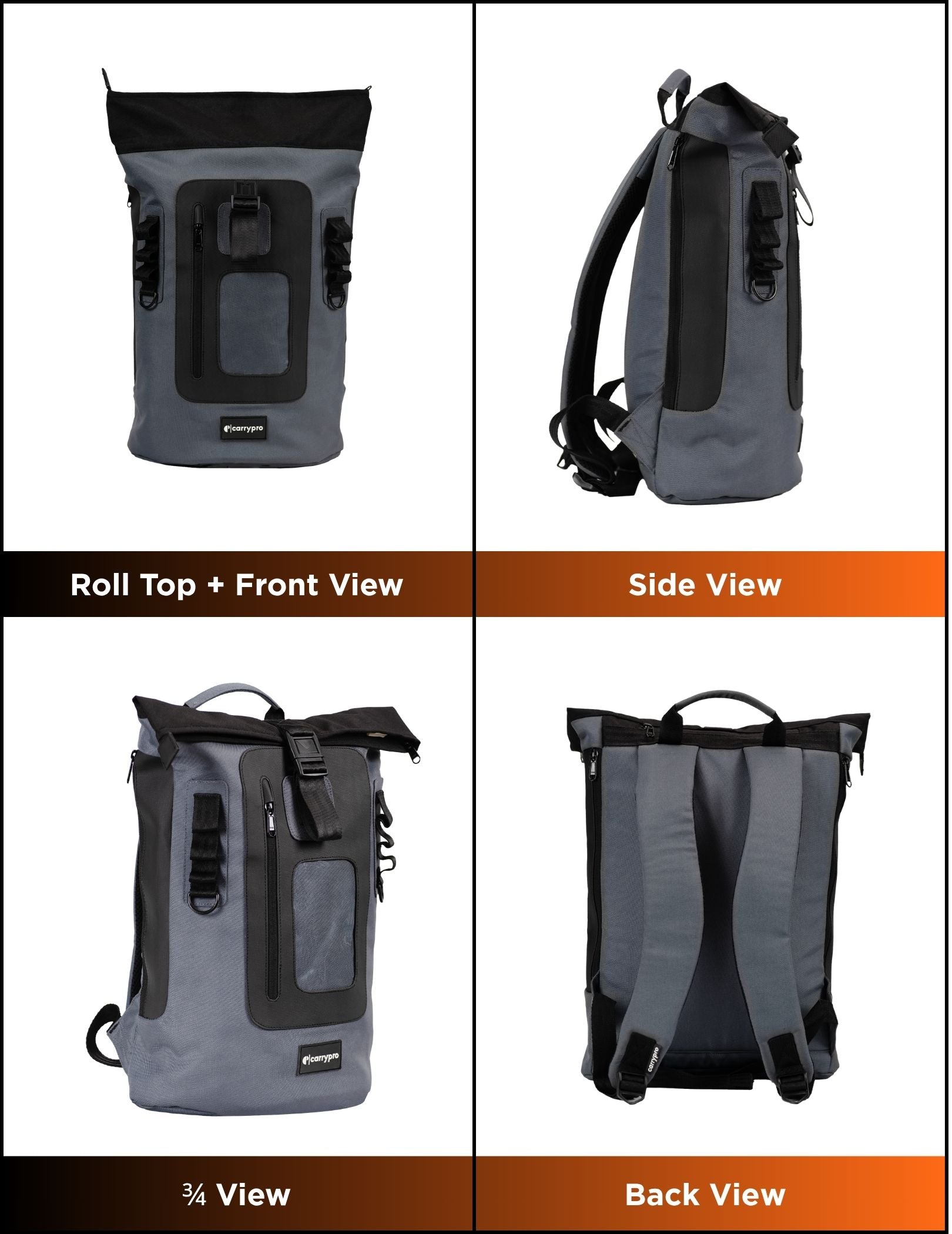 MOJO V2.0 BACKPACK EVERYDAY LAPTOP 360 DEGREE VIEW #color_Space Grey