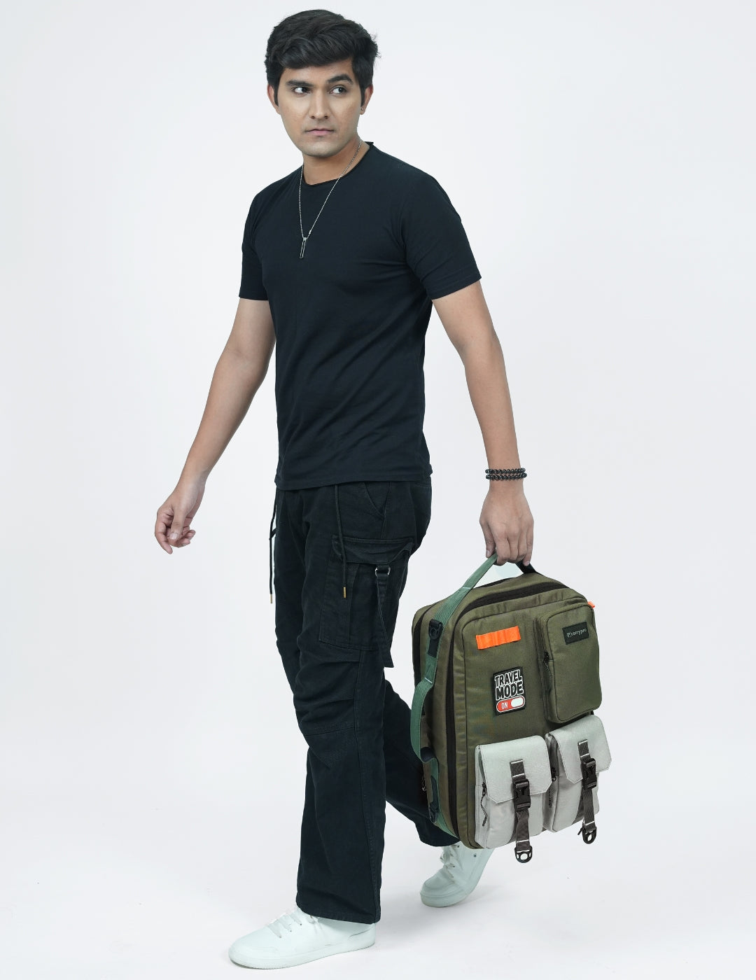 CarryPro Pro Overnighter Backpack Laptop Compartment 17 inch - Olive Green #color_Olive Green