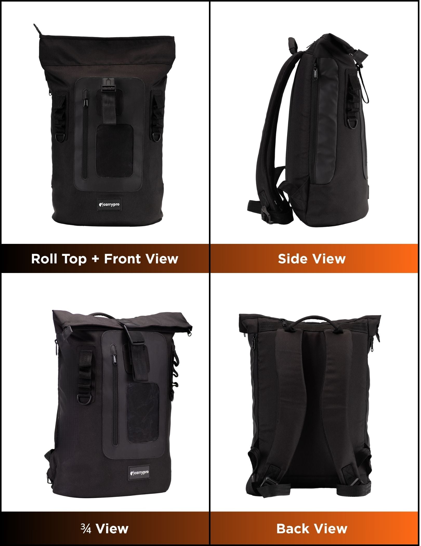 MOJO V2.0 BACKPACK EVERYDAY LAPTOP 360 DEGREE VIEW #color_Black
