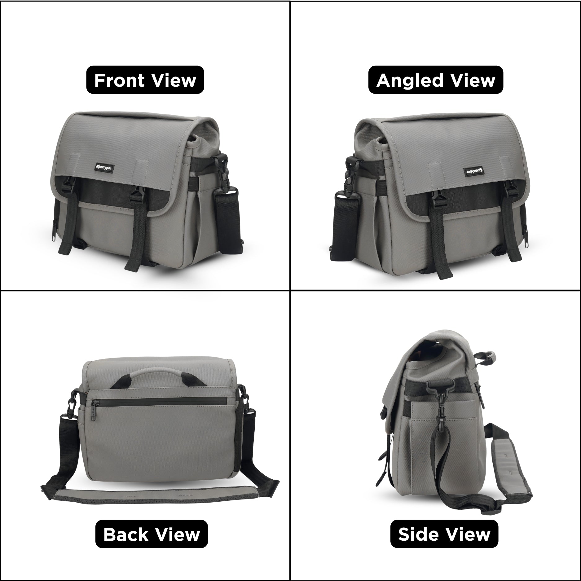Carrypro The Pro Camera Sling Bag (10L) interior compartments 360 degrees view #color_Peanut Grey