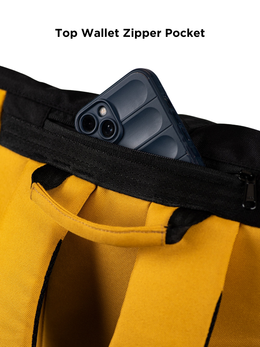 Roll-top backpack 20% storage capacity demonstration with packed items
#color_hot orange