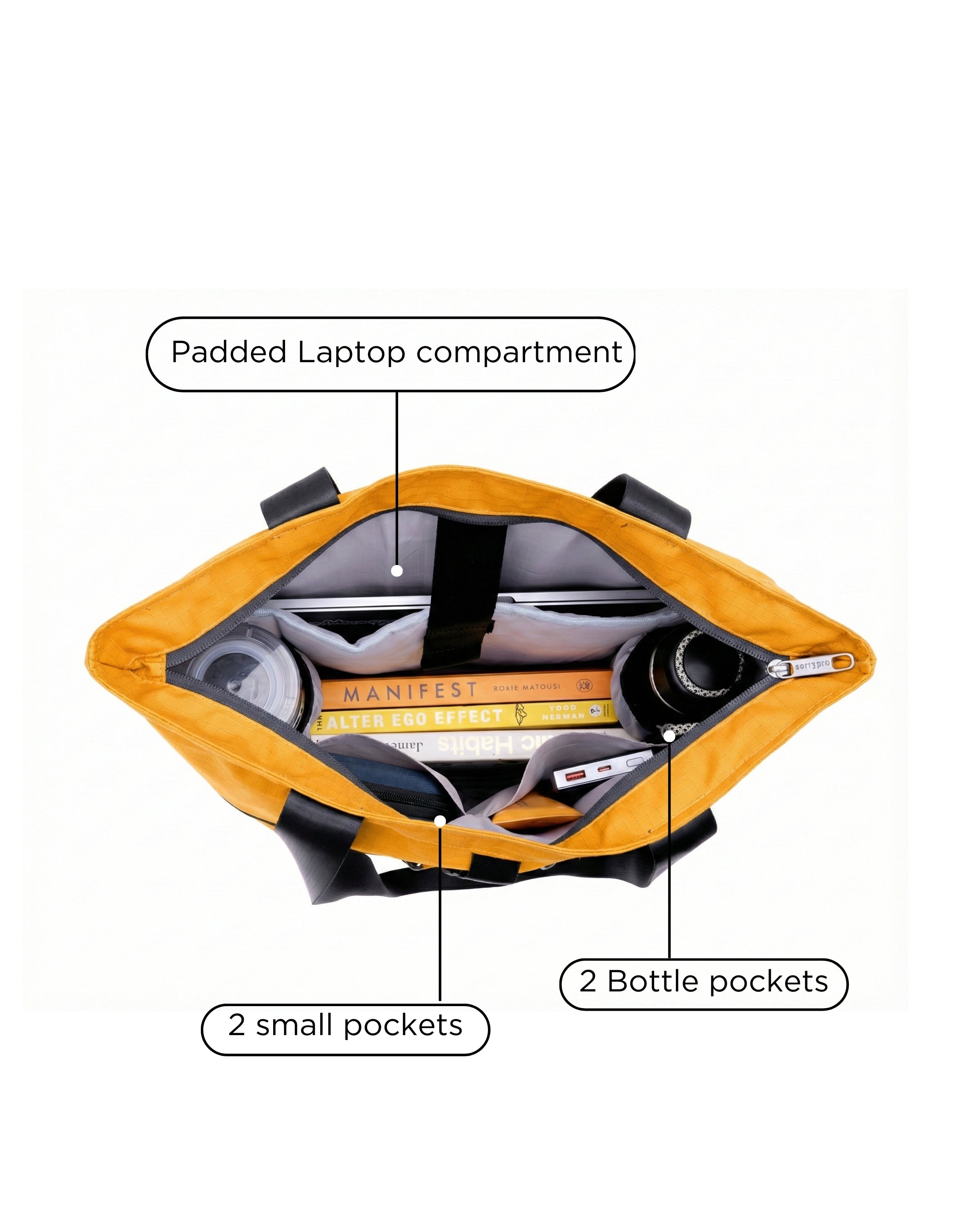 CarryPro Pro Tote Unisex Work Travel Bag Front View - Golden Glow Tall #color_golden glow #size_tall