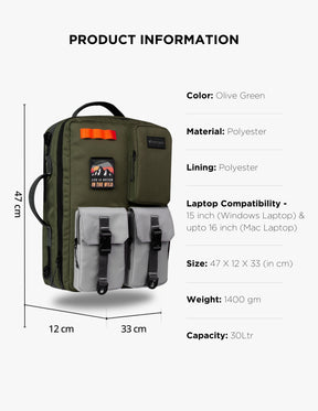 The Pro Overnighter Backpack (30L) with Raincover