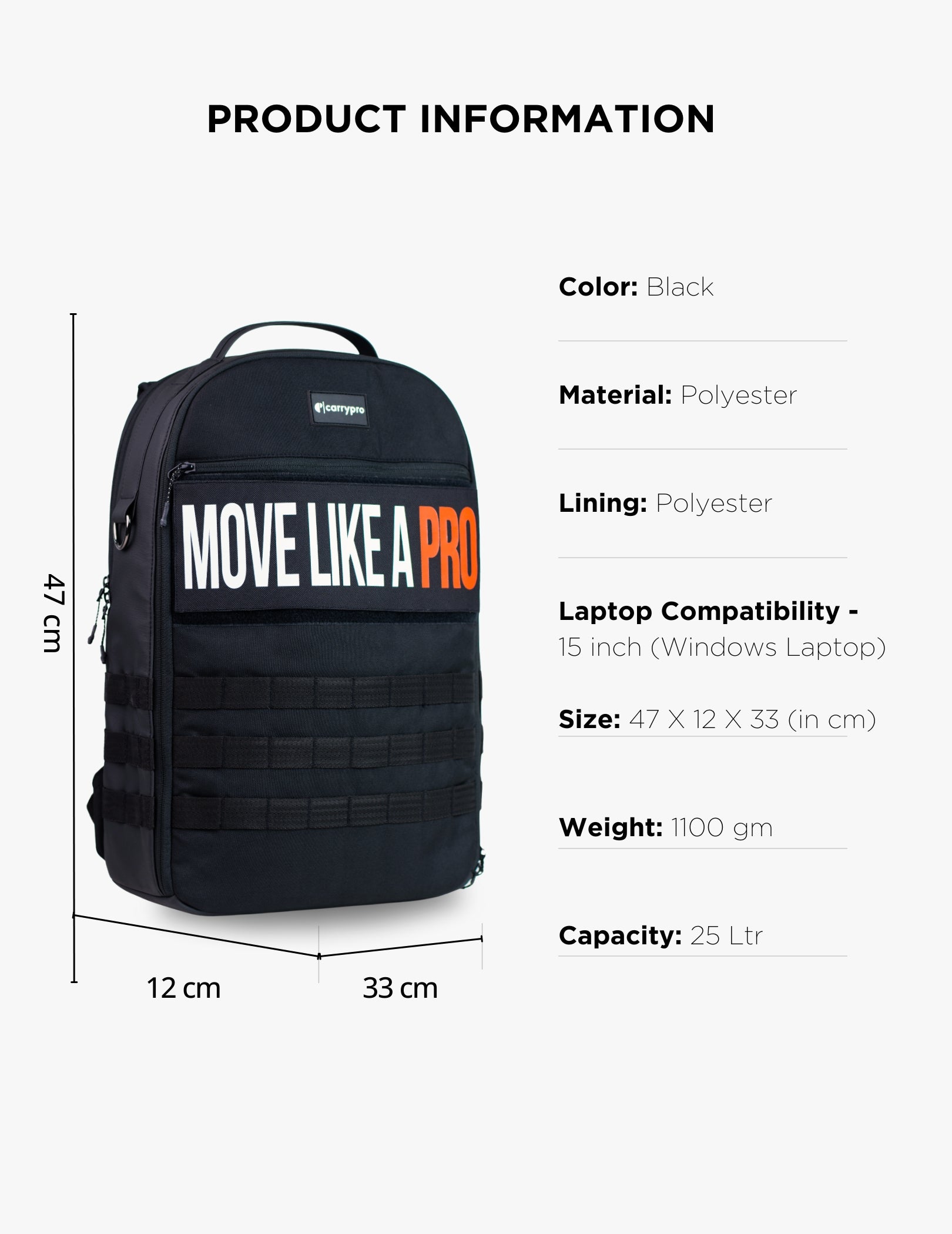 PRO Velcro Backpack with Customisable Front & Side Panel