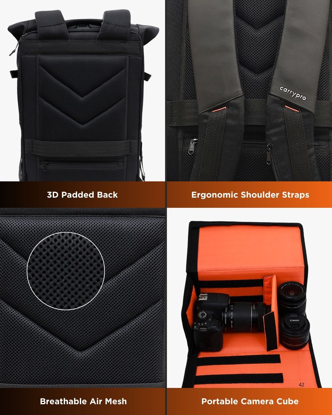 HOBO25 V3.0 EVERYDAY BACKPACK MORE FEATURES GRID #color_Black