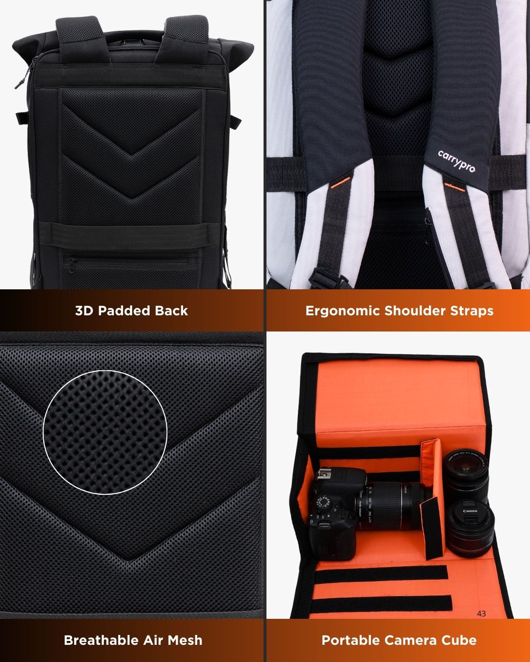 HOBO25 V3.0 EVERYDAY BACKPACK MORE FEATURES GRID #color_Mist Grey