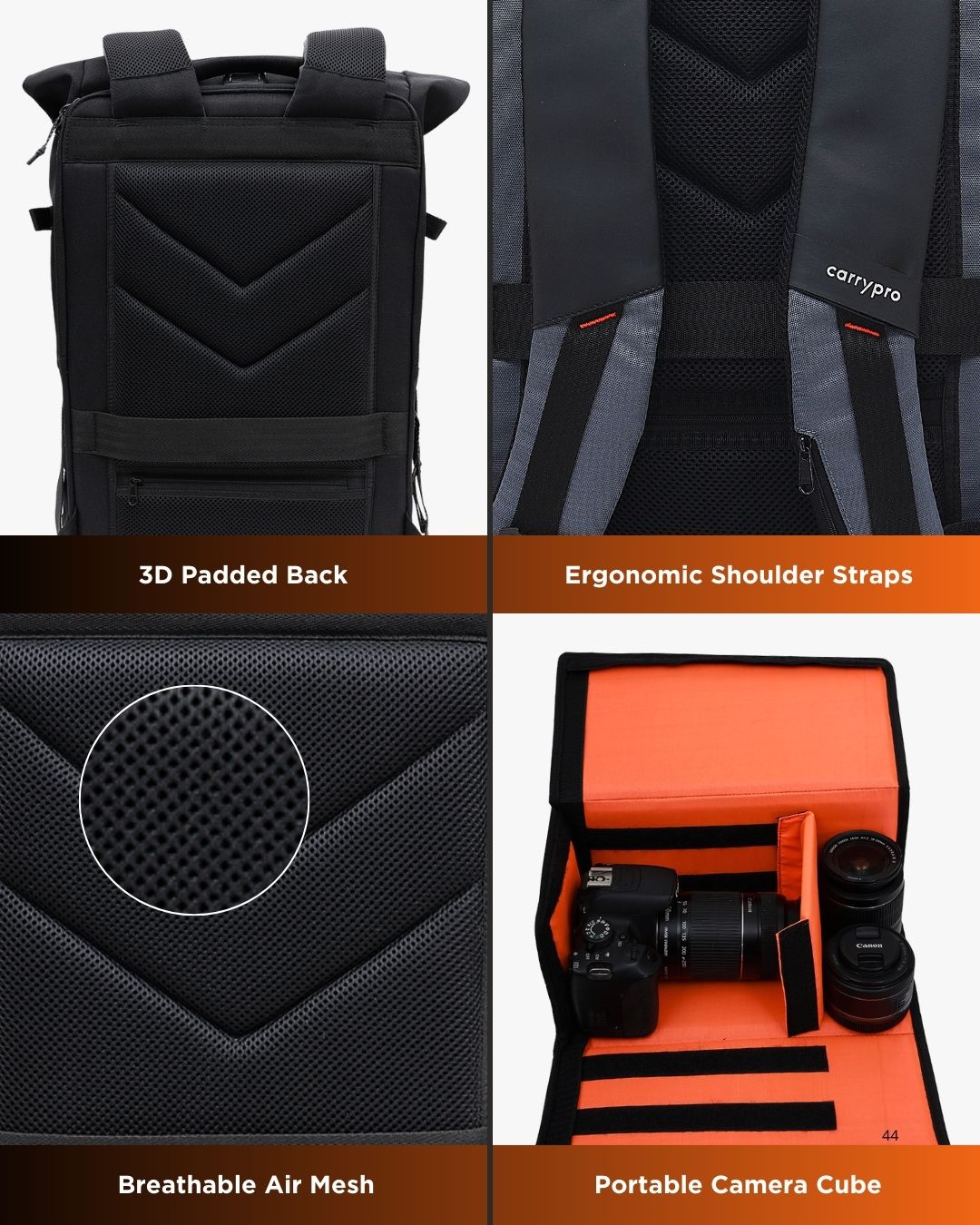 HOBO25 V3.0 EVERYDAY BACKPACK MORE FEATURES GRID #color_Space Grey