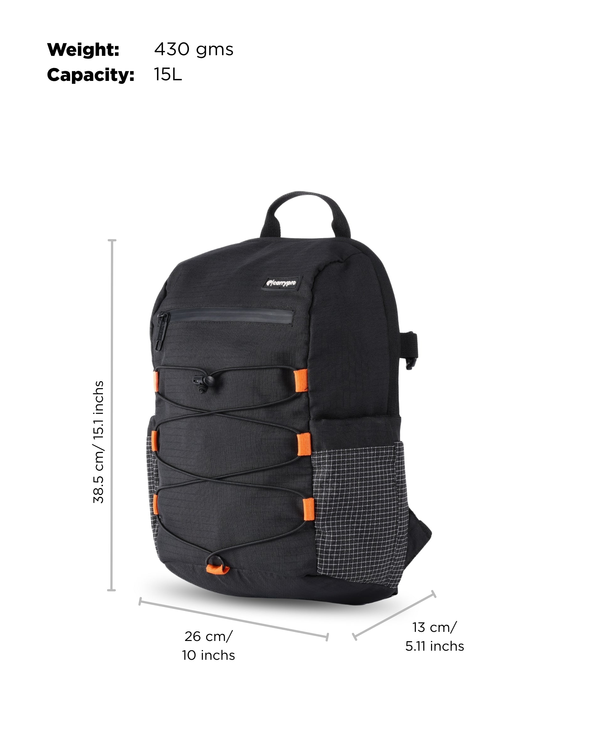 Features/measurements Lite 15l Daypack #color_Diamond Black