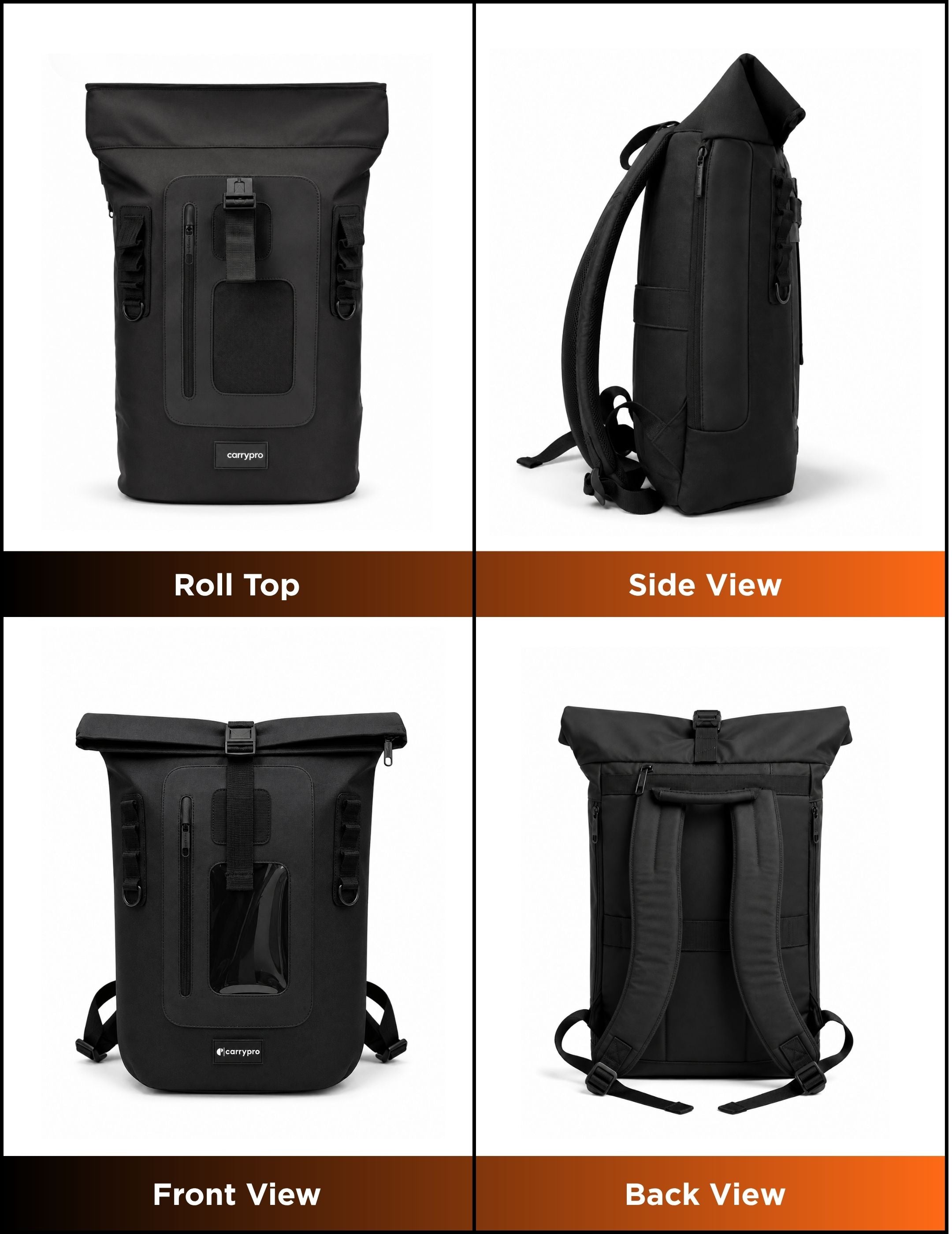 MOJO V2.0 BACKPACK EVERYDAY LAPTOP 360 DEGREE VIEW #color_Black