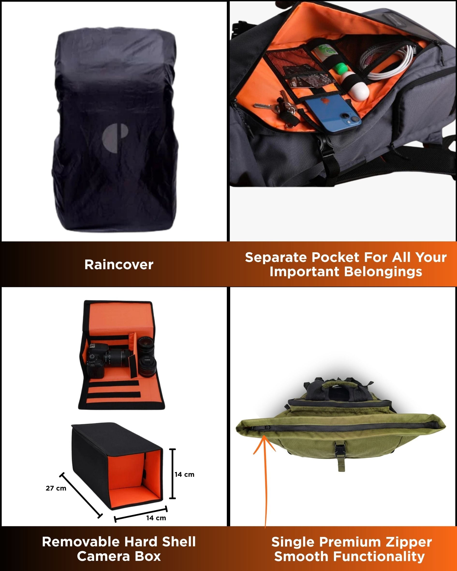 HOBO25 V3.0 Everyday Utility Rolltop Backpack(New) features #color_Rust Orange