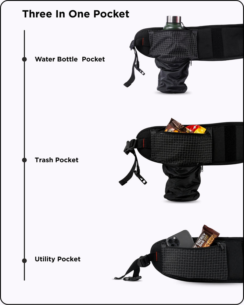 3-in-1 Trash Pocket On The Waist Strap